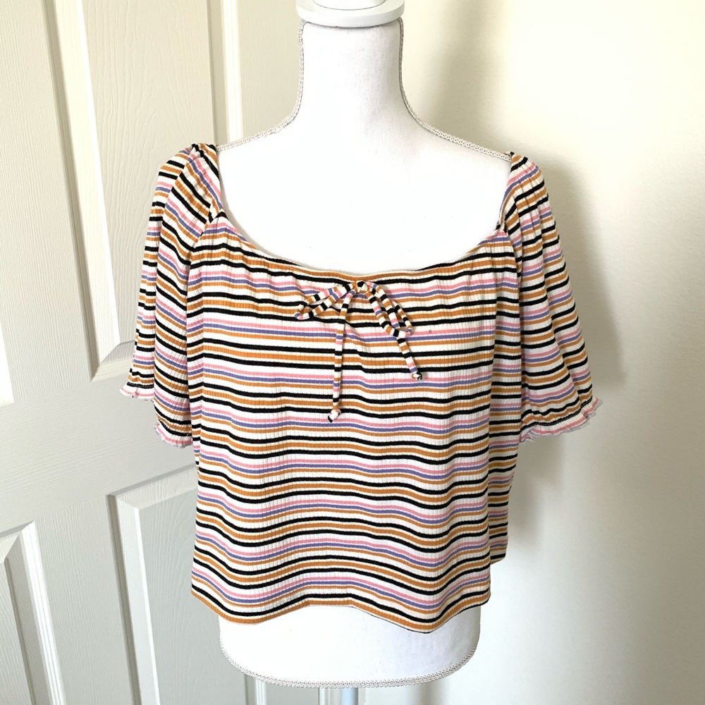 Off the Shoulder Stripe top by Wild Fable 1X